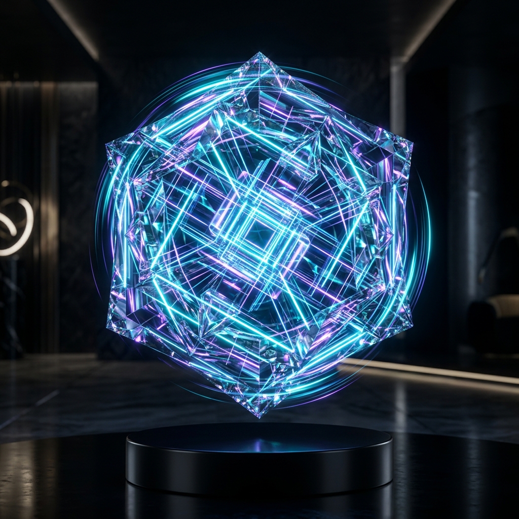 3D glass sculpture hologram